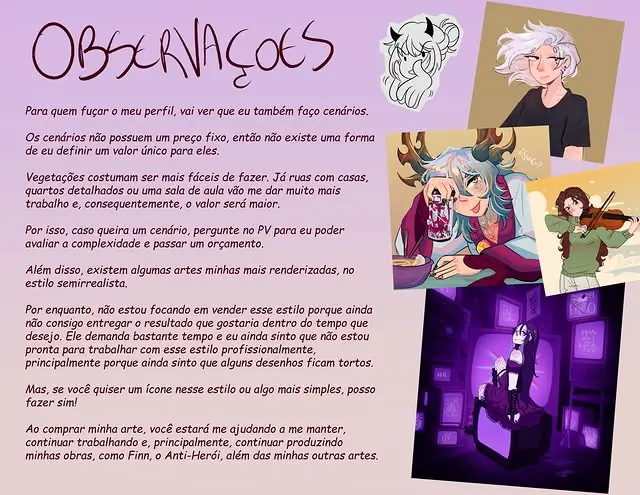 Observações sobre cenários e estilo semirrealista