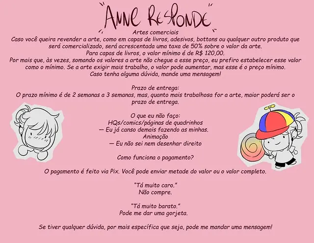Página Anne Responde com regras de prazo e pagamento